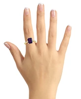 Macy's Amethyst (3-1/7 ct. t.w.) and Diamond (1/4 Ring 14K Yellow Gold