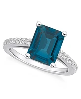 Macy's London Blue Topaz (4-1/4 ct. t.w.) and Diamond (1/4 Ring 14K Gold