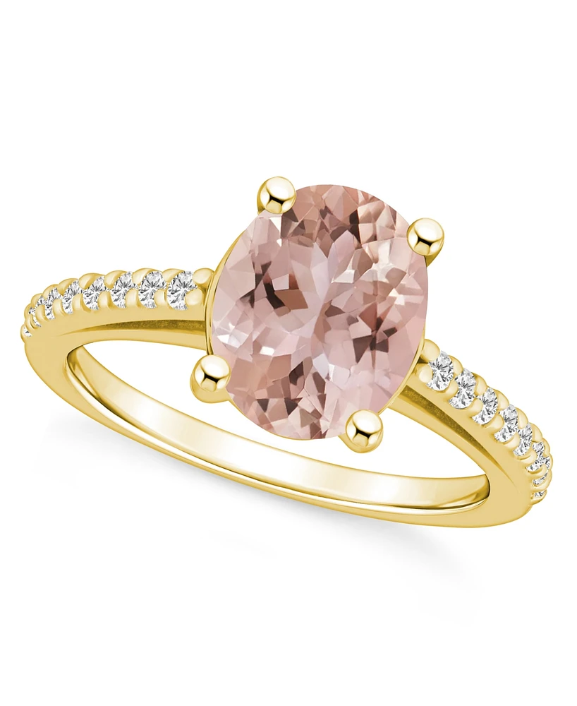 Macy's Morganite (2-1/2 ct. t.w.) and Diamond (1/4 Ring 14K Yellow Gold