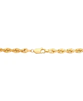 Diamond Cut Rope Chain 22" Necklace (4-3/8mm) in 10k Yellow Gold