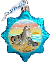 Designocracy Fun At the Beach Mercury Holiday Ornaments, Set of 3