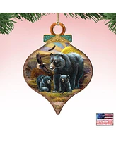 Designocracy 2 Piece Raising Sun Bears Wood Ornament Set