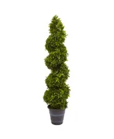 Nearly Natural Boxwood Spiral Topiary w/ Planter