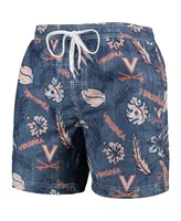 Men's Wes & Willy Navy Virginia Cavaliers Vintage-Like Floral Swim Trunks