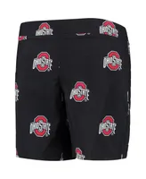 Big Boys Columbia Black Ohio State Buckeyes Backcast Printed Omni-Shade Shorts