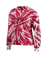 Women's Wear by Erin Andrews Red Wisconsin Badgers Tie-Dye Long Sleeve T-shirt