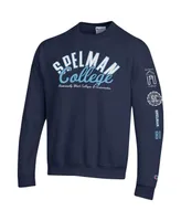 Men's Champion Navy Spelman College Jaguars 2-Hit Powerblend Pullover Sweatshirt