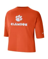 Women's Nike Orange Clemson Tigers Crop Performance T-shirt