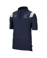 Men's Nike Navy Penn State Nittany Lions Coach Short Sleeve Quarter-Zip Jacket