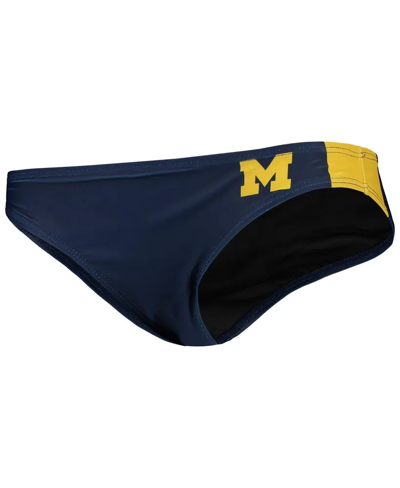 Women's Foco Navy Michigan Wolverines Wordmark Bikini Bottom