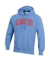 Men's Champion Light Blue Delaware State Hornets Tall Arch Pullover Hoodie