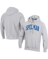 Men's Champion Gray Spelman College Jaguars Tall Arch Pullover Hoodie