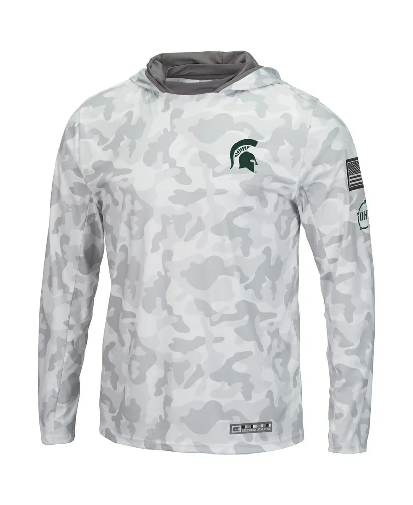 Men's Colosseum Arctic Camo Michigan State Spartans Oht Military-Inspired Appreciation Long Sleeve Hoodie Top