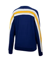 Women's Colosseum Heathered Navy West Virginia Mountaineers Team Oversized Pullover Sweatshirt