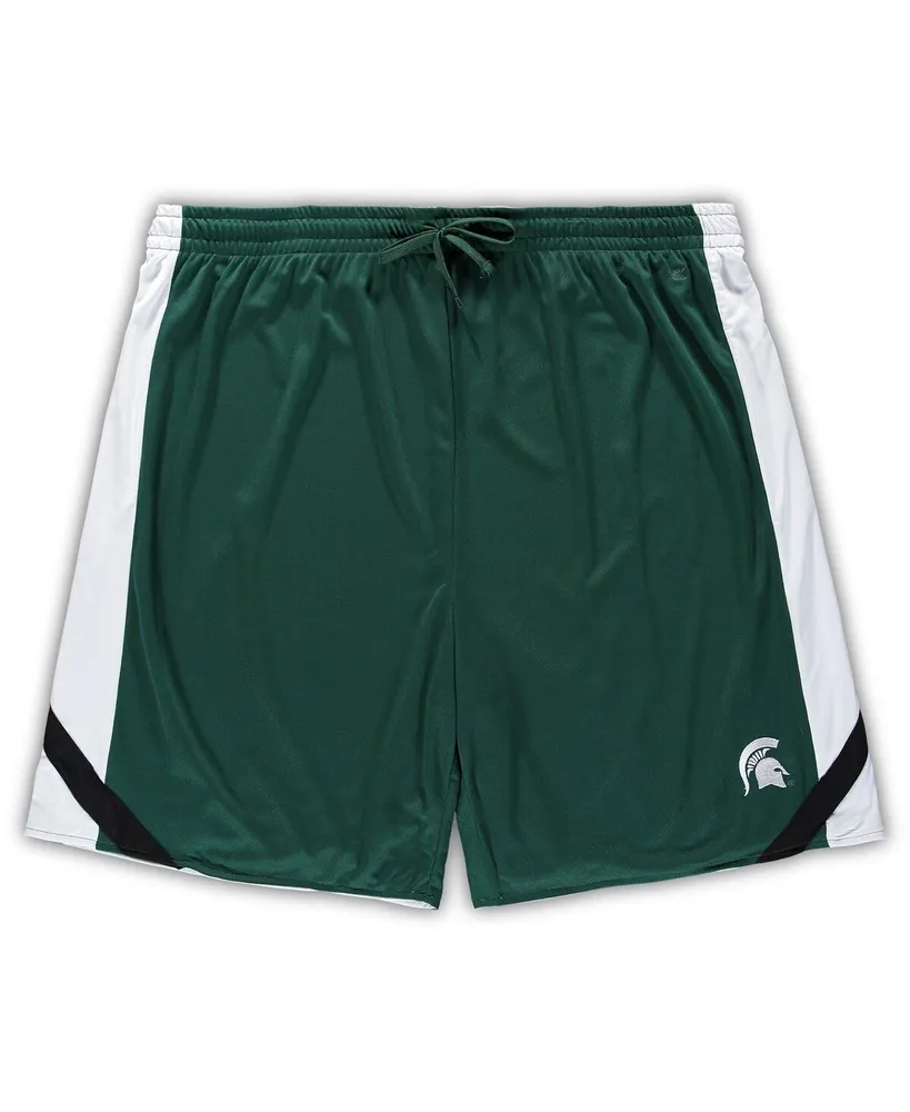 Men's Colosseum Green, White Michigan State Spartans Big and Tall Team Reversible Shorts