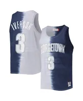 Men's Mitchell & Ness Allen Iverson Gray, Navy Georgetown Hoyas Name and Number Tie-Dye Tank Top