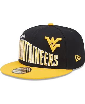 Men's New Era Navy West Virginia Mountaineers Two-Tone Vintage-Like Wave 9FIFTY Snapback Hat