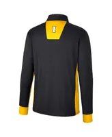 Men's Colosseum Black Iowa Hawkeyes Bart Quarter-Zip Windshirt