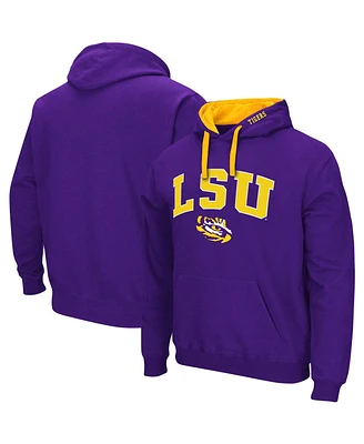 Men's Colosseum Purple Lsu Tigers Big and Tall Arch & Logo 2.0 Pullover Hoodie