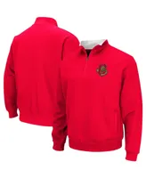 Men's Colosseum Red Cornell Big Tortugas Logo Quarter-Zip Jacket