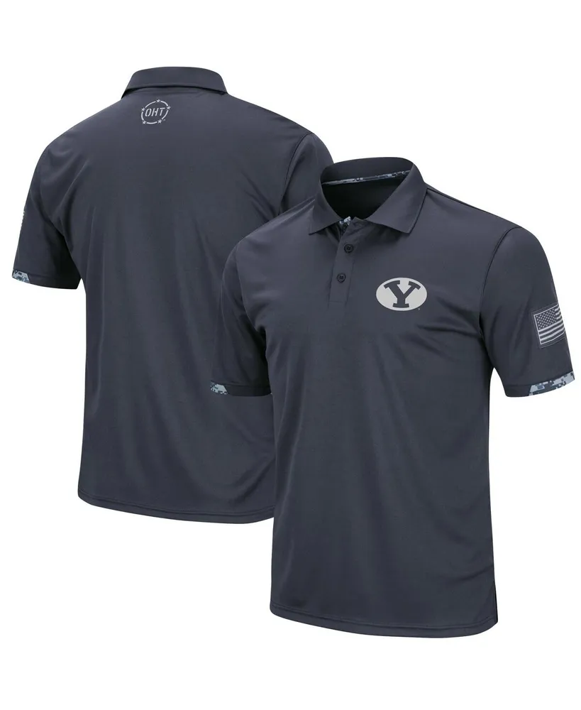 Men's Colosseum Charcoal Byu Cougars Oht Military-Inspired Appreciation Digital Camo Polo Shirt