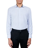 Men's Regular Fit Geo Print Wrinkle Free Performance Dress Shirt