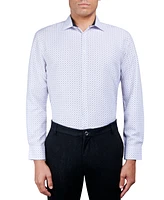 Men's Regular Fit Geo Print Wrinkle Free Performance Dress Shirt