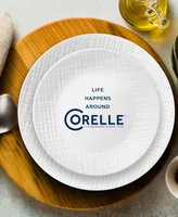 Corelle Embossed Linen Weave 12 Piece Dinnerware Set, Service for 4