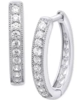 Forever Grown Diamonds Lab-Created Diamond Small Hoop Earrings (1/2 ct. t.w.) in Sterling Silver or 14k Gold-Plated Sterling Silver