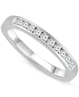 Forever Grown Diamonds Lab-Created Diamond Channel-Set Band (1/4 ct. t.w.) in Sterling Silver