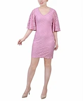 Ny Collection Women's Wide Elbow Sleeve Lace Dress