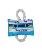 JoJo Modern Pets Retro Cassette Tape Plush Crinkle and Squeaker Dog Toy