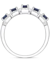 Sapphire (1-3/4 ct. t.w.) & Diamond (1/4 ct. t.w.) Five Stone Halo Ring in 14k Gold (Also in Emerald & Ruby)