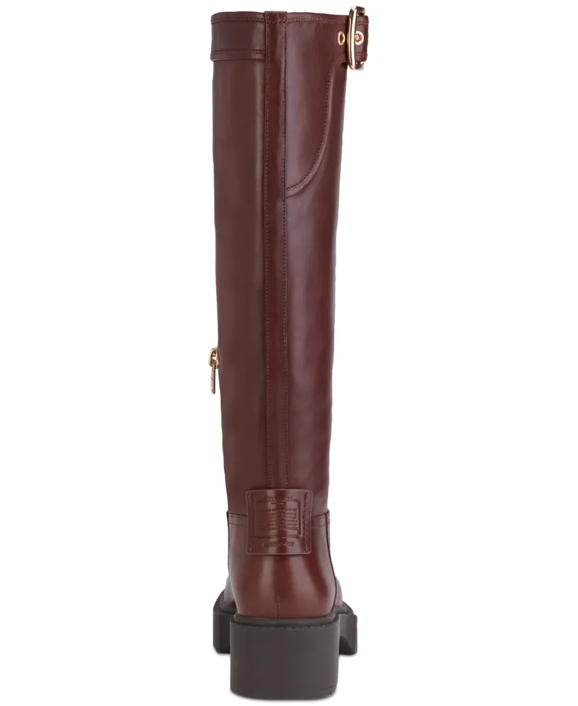 Coach Women's Lilli Buckled Strap Block Heel Riding Boots