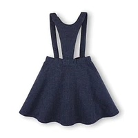 Hope & Henry Baby Girls Fleece Bow Front Suspender Skirt