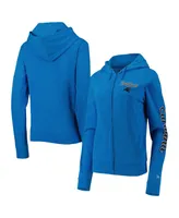 Women's New Era Blue Carolina Panthers Reverse Space-Dye Full-Zip Hoodie