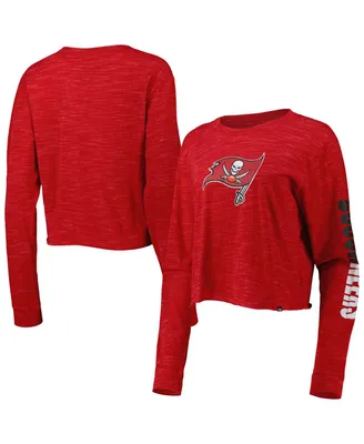 Women's New Era Red Tampa Bay Buccaneers Crop Long Sleeve T-shirt