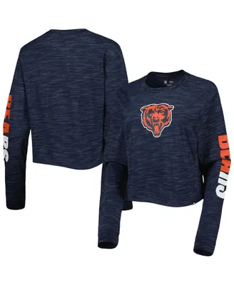 Women's New Era Navy Chicago Bears Crop Long Sleeve T-shirt