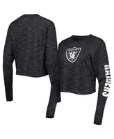 Women's New Era Black Las Vegas Raiders Crop Long Sleeve T-shirt