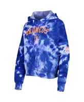 Women's New Era Royal Denver Broncos Cloud Dye Fleece Pullover Hoodie