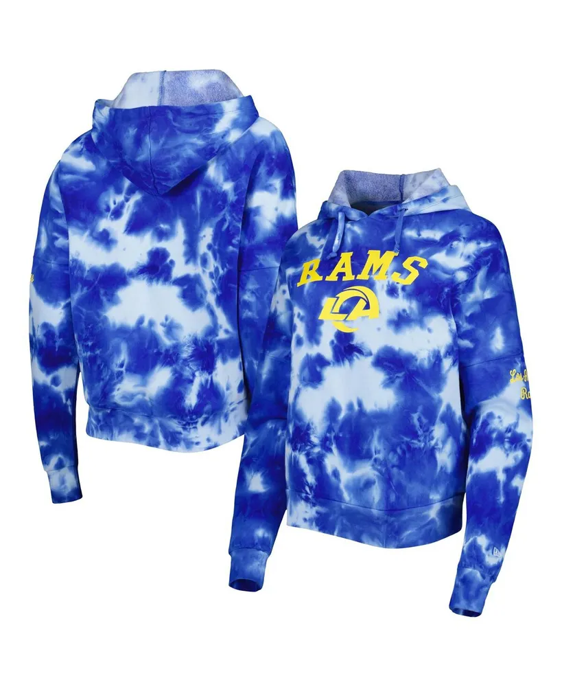 Women's New Era Royal New York Giants Cloud Dye Fleece Pullover Hoodie