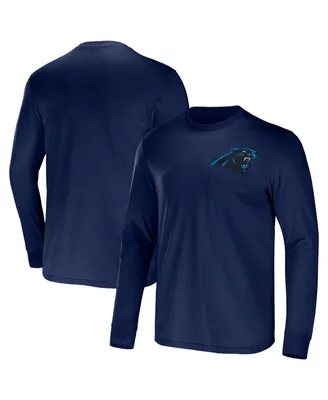Men's Nfl x Darius Rucker Collection by Fanatics Navy Carolina Panthers Team Long Sleeve T-shirt