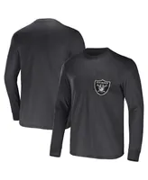 Men's Nfl x Darius Rucker Collection by Fanatics Charcoal Las Vegas Raiders Team Long Sleeve T-shirt