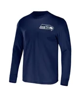 Men's Nfl x Darius Rucker Collection by Fanatics College Navy Seattle Seahawks Team Long Sleeve T-shirt