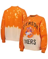 Women's Gameday Couture Orange Clemson Tigers Twice As Nice Faded Dip-Dye Pullover Sweatshirt