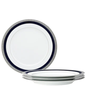 Noritake Crestwood Cobalt Platinum Set of 4 Dinner Plates, Service For 4