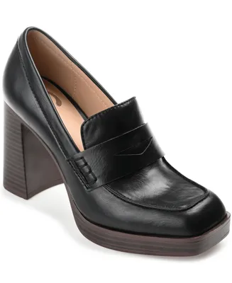 Journee Collection Women's Ezzey Block Heel Loafers