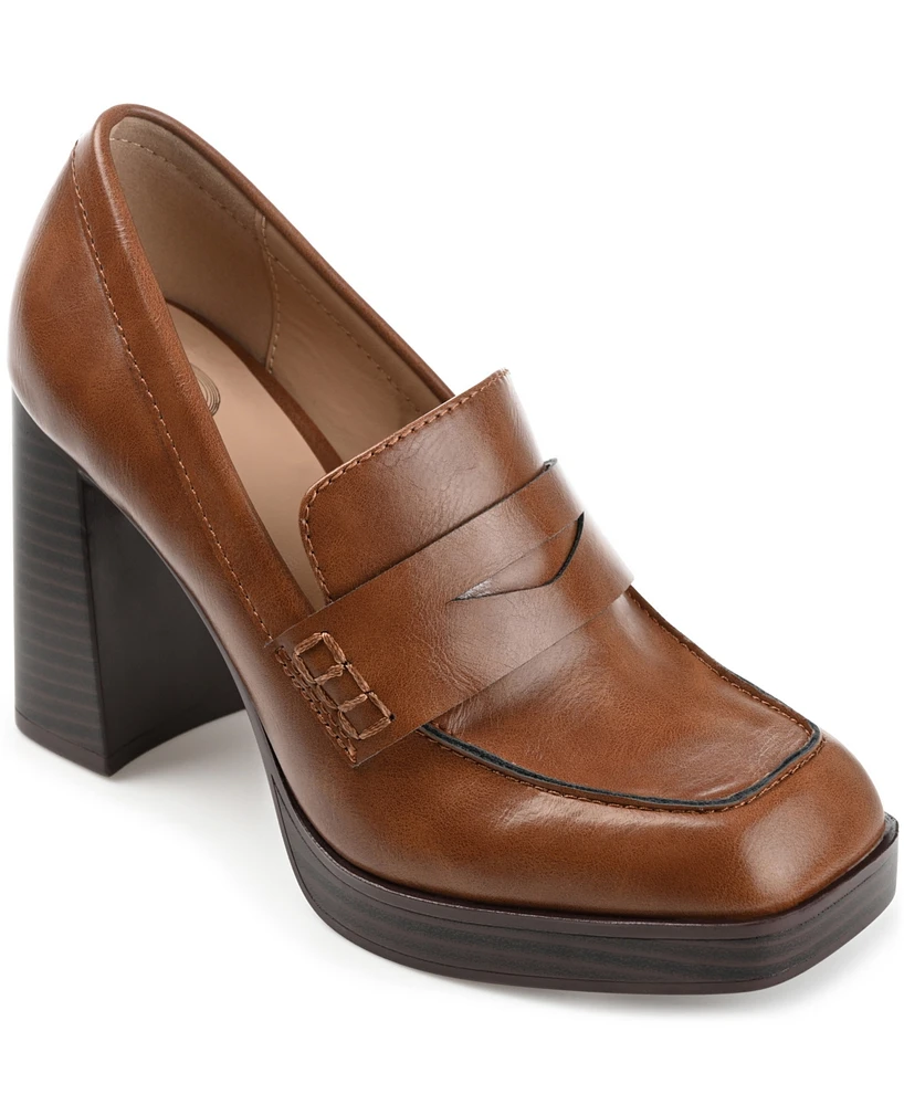 Journee Collection Women's Ezzey Block Heel Loafers