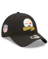 Little Boys New Era Black Pittsburgh Steelers 2022 Sideline 9TWENTY Adjustable Hat