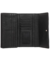 Mancini Women's Pebbled Collection Rfid Secure Trifold Wing Wallet